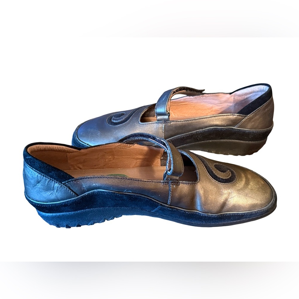 Naot EUC Sz 41 9.5 Matai Swirl Bronze Metallic Leather Mary Jane Flats (SH052) - Picture 3 of 9